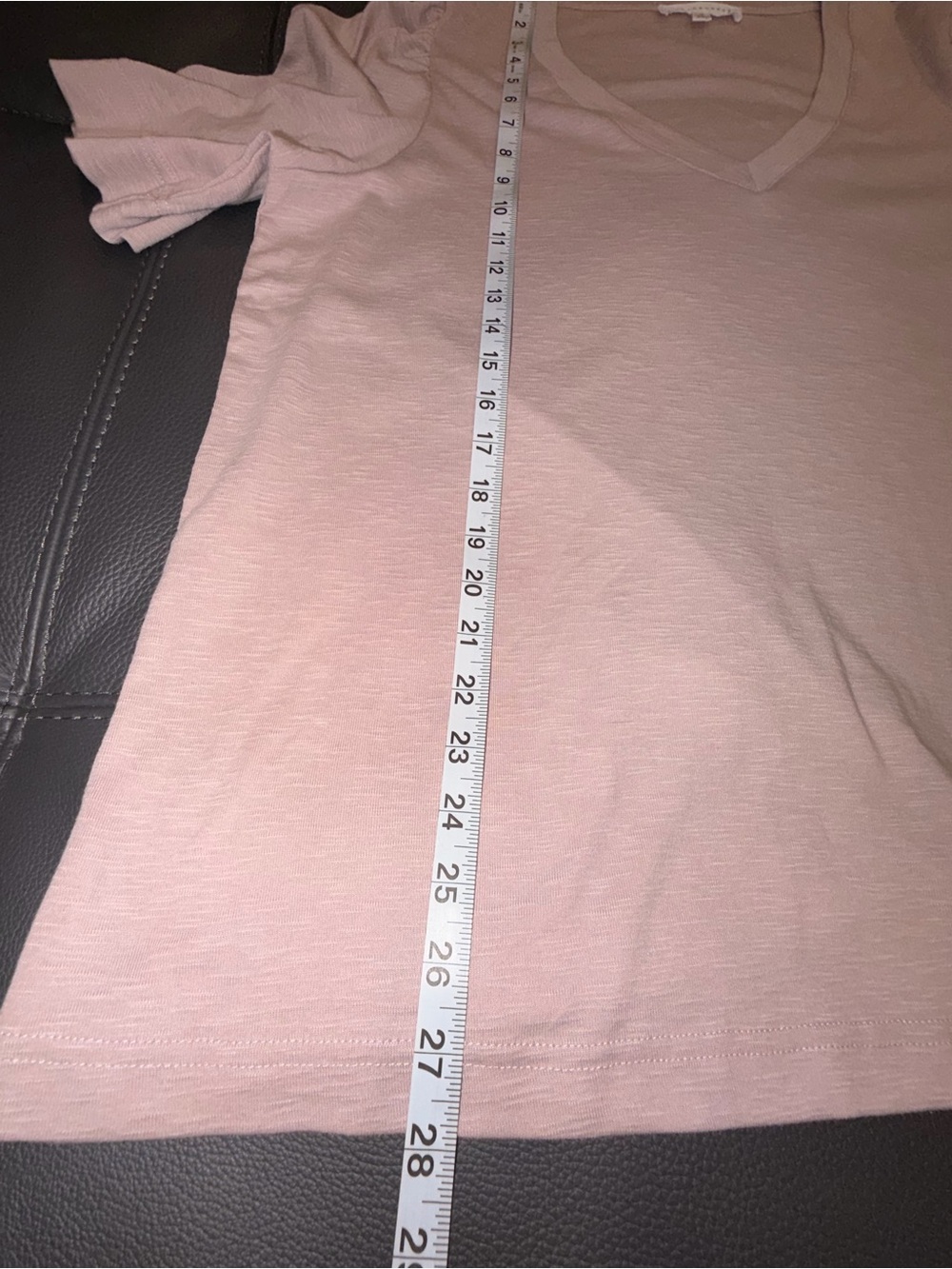 Jane and Delancey Slub Tee with Princess Puff Sleeves Light Pink 1X - Picture 4 of 6